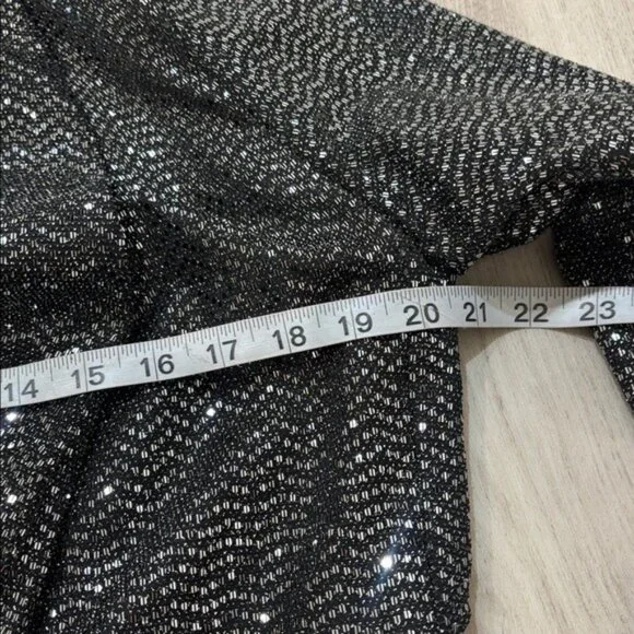 WD.NY Black Sequin Blazer size Large holiday part new years eve - Picture 4 of 7